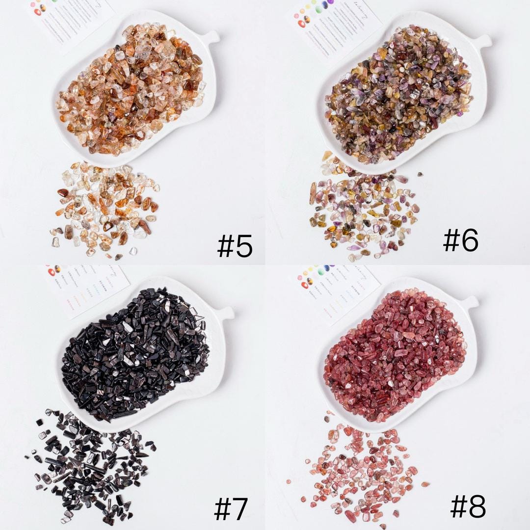 Natural Crystal Chips, Gemstone Assortment (3-8mm), DIY Jewelry Making, Reiki Healing
