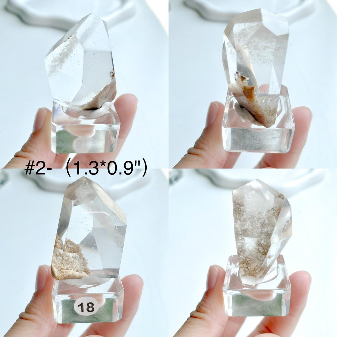 Natural Clear Garden Quartz Point,Lodolite Quartz,Garden Quartz Freeform,Healing Crystal Collection,Energy Crystal Gift,Polished Quartz
