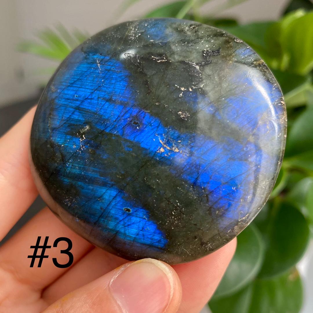 Flash Labradorite Palm Stone, Natural Crystal Worry Stone, Reiki Healing,Gift for Mom