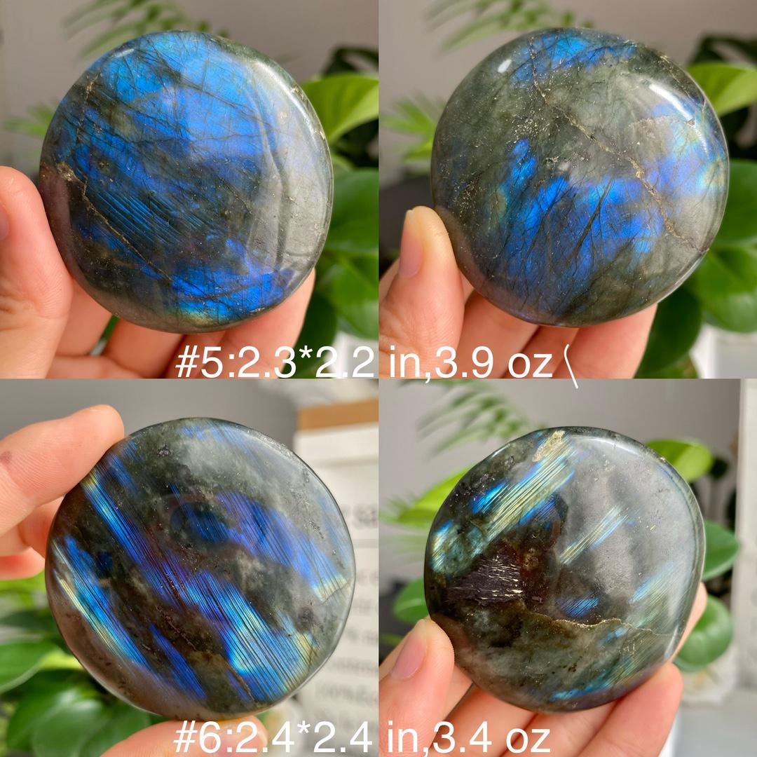 Flash Labradorite Palm Stone, Natural Crystal Worry Stone, Reiki Healing,Gift for Mom
