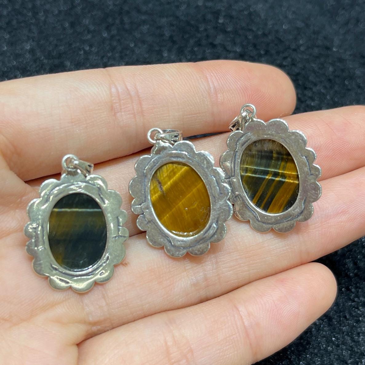 Natural Flash Tiger Eyes Pendant,S925 Sterling Silver Crystal Pendant Gift,Crystal Necklace,Handmade Jewelry Necklace Birthday Gift for Her