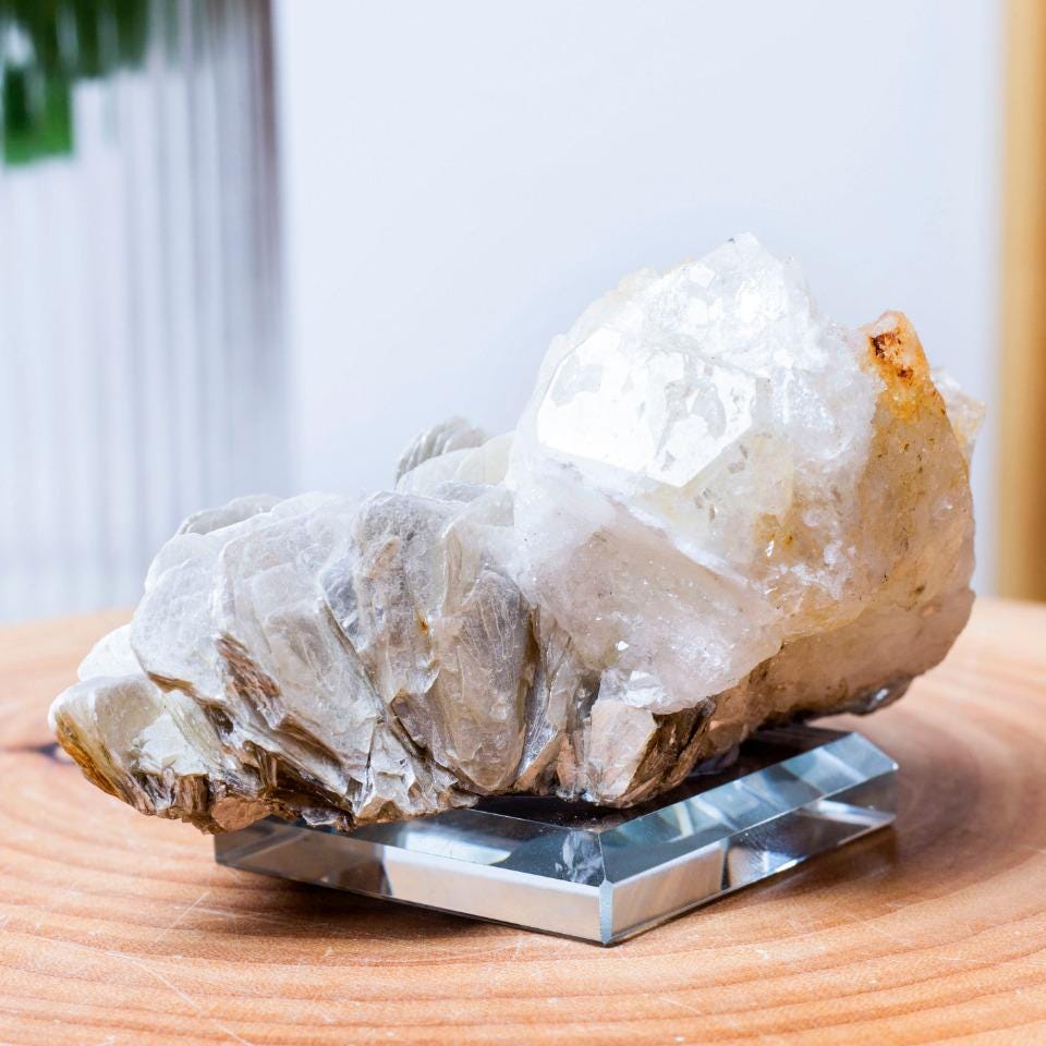 Aquamarine with Pink Apatite and Muscovite Mica Specimen, Mineral Specimens Collection, Mineral Specimen, Spirituality Mineral Collection