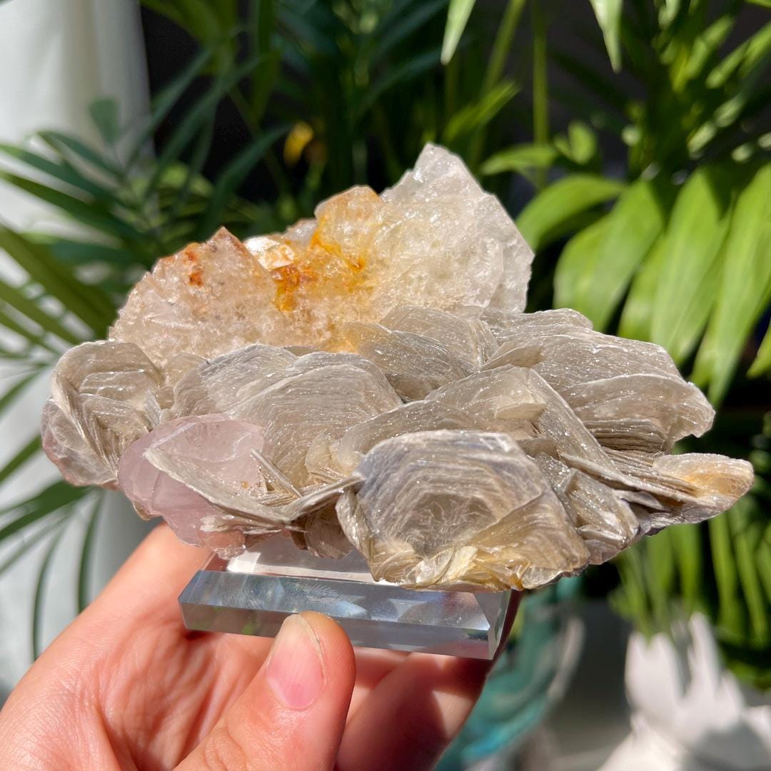 Aquamarine with Pink Apatite and Muscovite Mica Specimen, Mineral Specimens Collection, Mineral Specimen, Spirituality Mineral Collection