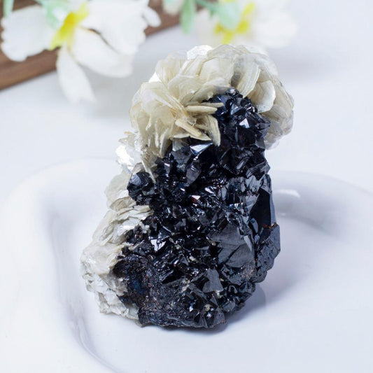 Cassiterite Quartz and Muscovite Mica Specimen, Rare Muscovite Mineral Specimens for Collection, Spirituality Mineral Collection, Home Decor