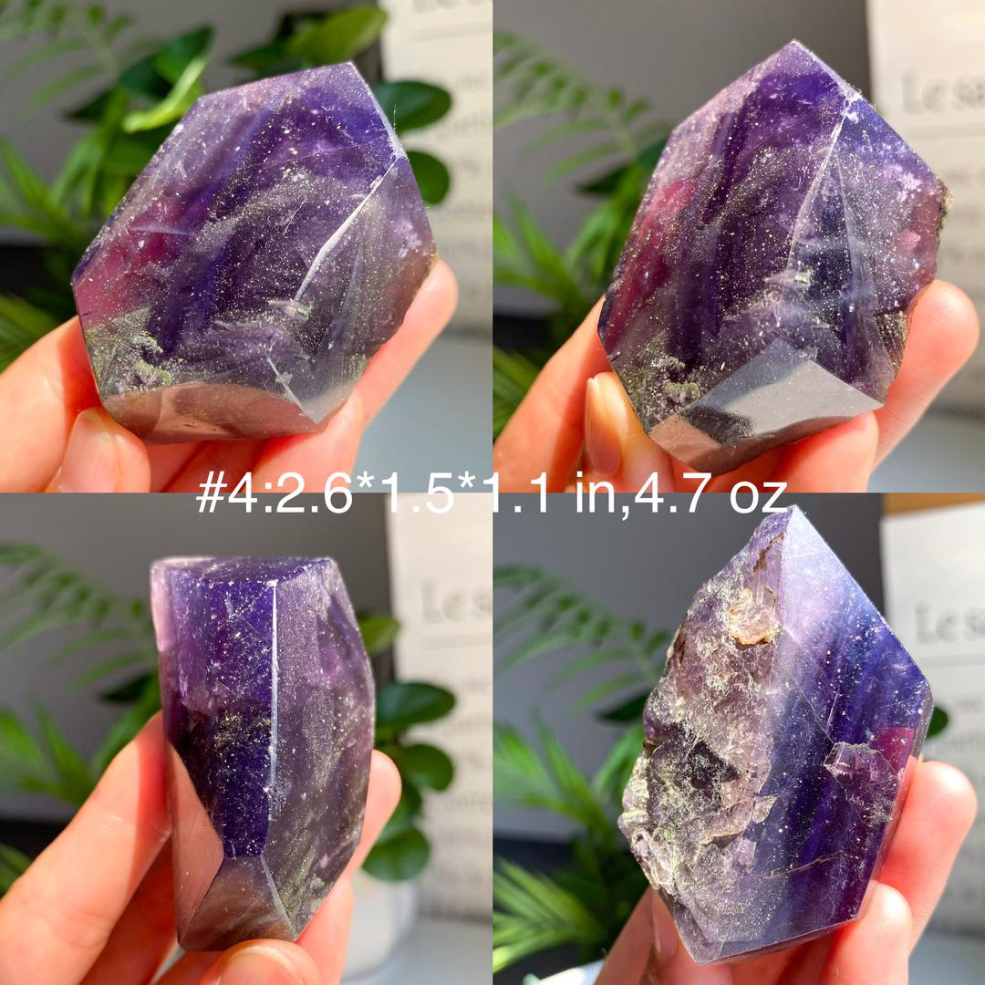 Fluorite with Pyrite Freeform, Natural Crystal Mineral Specimen, Polished Stone Display, Colorful Collector Piece, Unique Gift