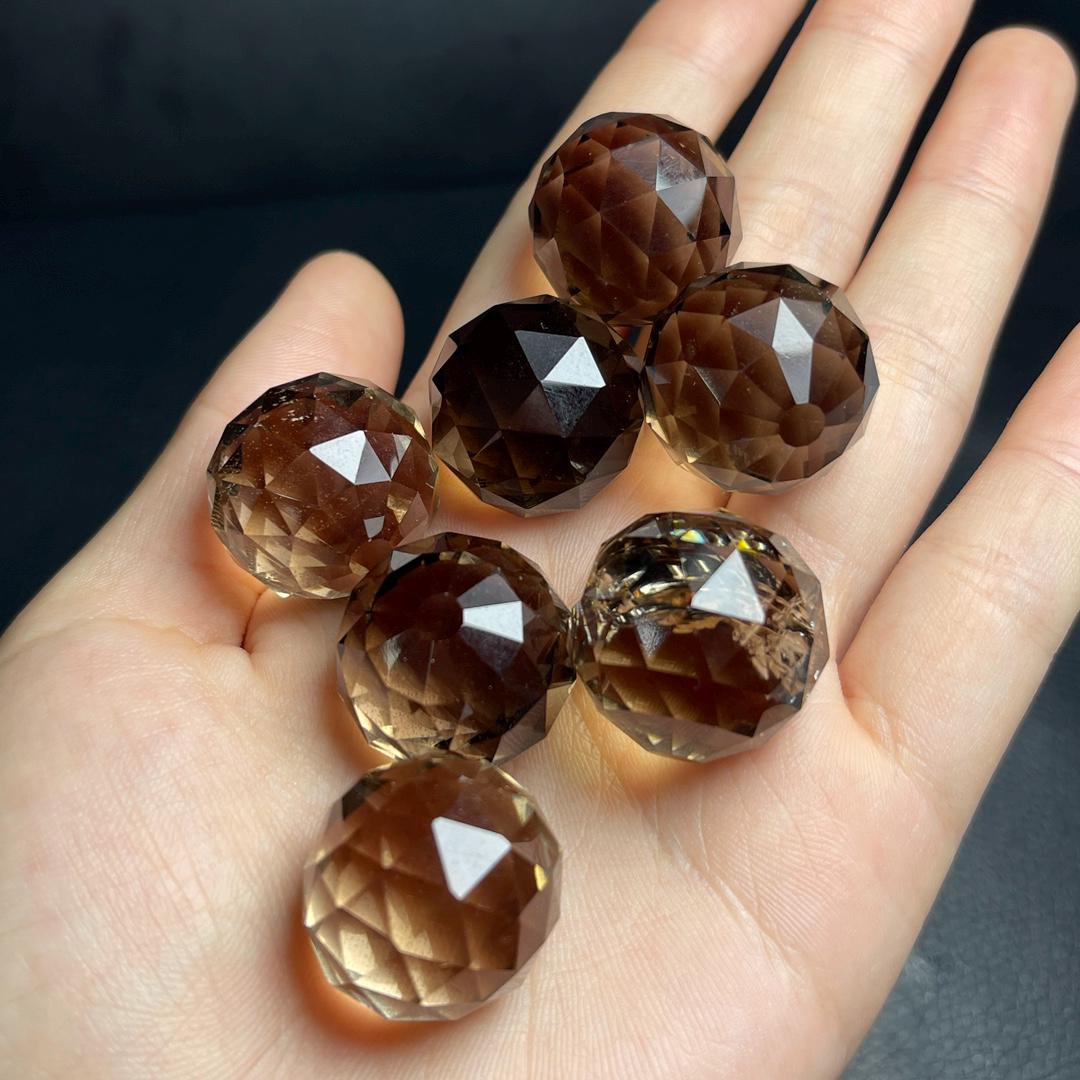 Amethyst, Smokey Quartz, Clear Quartz Sphere with Rainbow (21-22 mm)