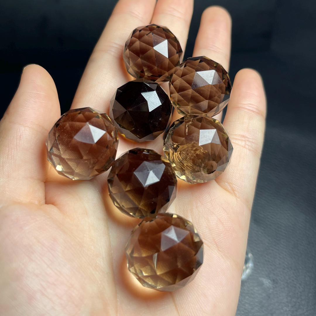 Amethyst, Smokey Quartz, Clear Quartz Sphere with Rainbow (21-22 mm)