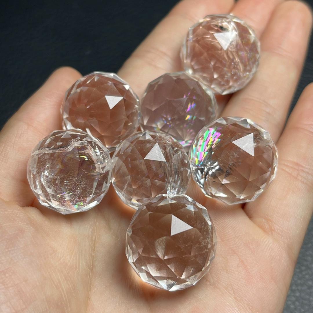 Amethyst, Smokey Quartz, Clear Quartz Sphere with Rainbow (21-22 mm)