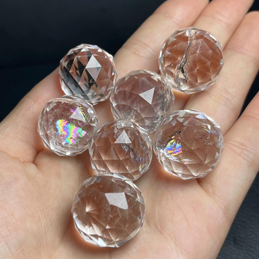 Amethyst, Smokey Quartz, Clear Quartz Sphere with Rainbow (21-22 mm)