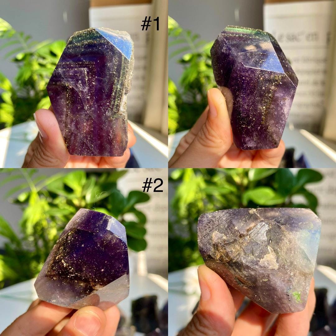 Fluorite with Pyrite Crystal Tower, Reiki Healing Stone,Gift for Mom