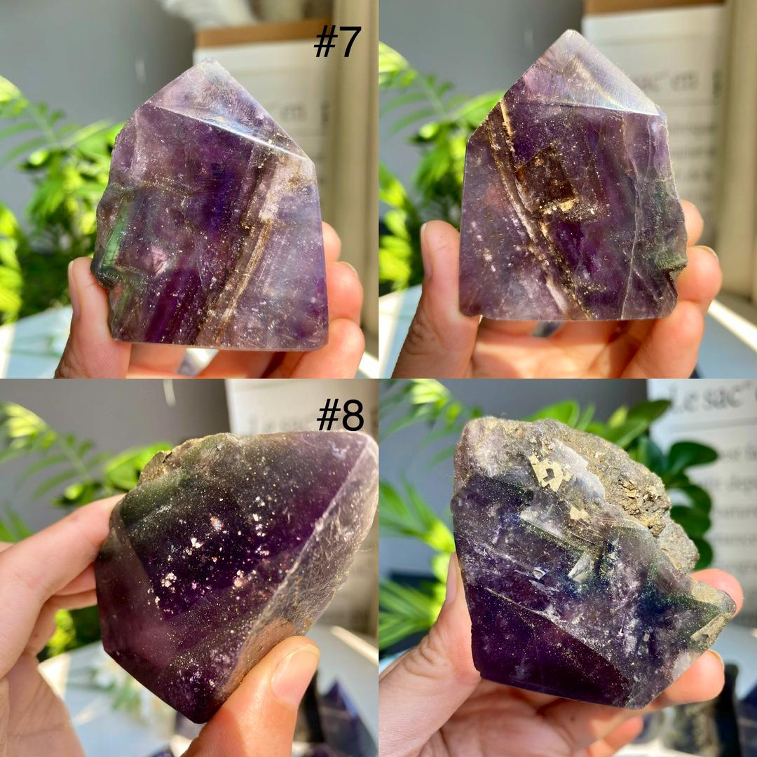 Fluorite with Pyrite Crystal Tower, Reiki Healing Stone,Gift for Mom