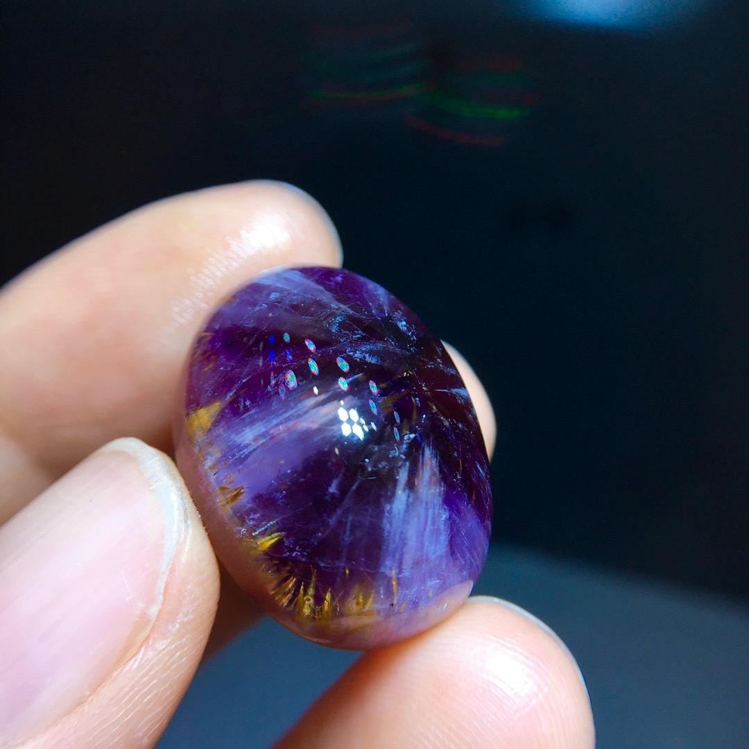 Natural Auralite 23 Pendant,Aurora Titanium Amethyst/Aurora 23 Aurora Titanium Raw Gemstone Cabonchon,Healing Gemstone,Crystal Pendant Gift