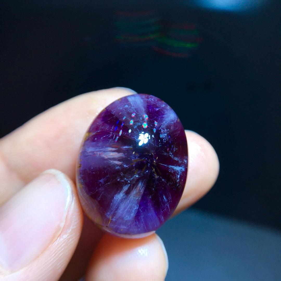 Natural Auralite 23 Pendant,Aurora Titanium Amethyst/Aurora 23 Aurora Titanium Raw Gemstone Cabonchon,Healing Gemstone,Crystal Pendant Gift