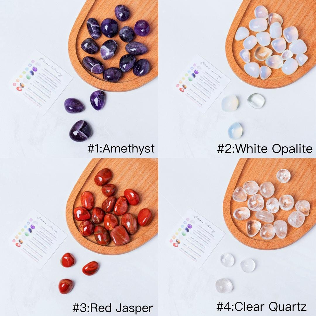 Bulk Tumbled Crystal Stone Mix, Polished Gemstones, Reiki Healing
