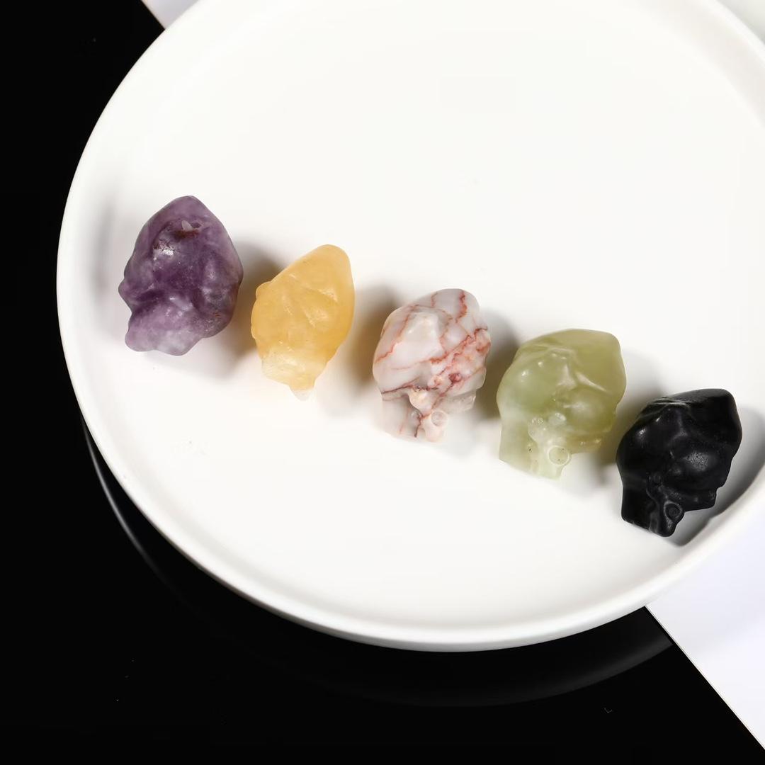 Mini Crystal Heart Carving, Obsidian, Honey Calcite, Fluorite, Jasper, Jade