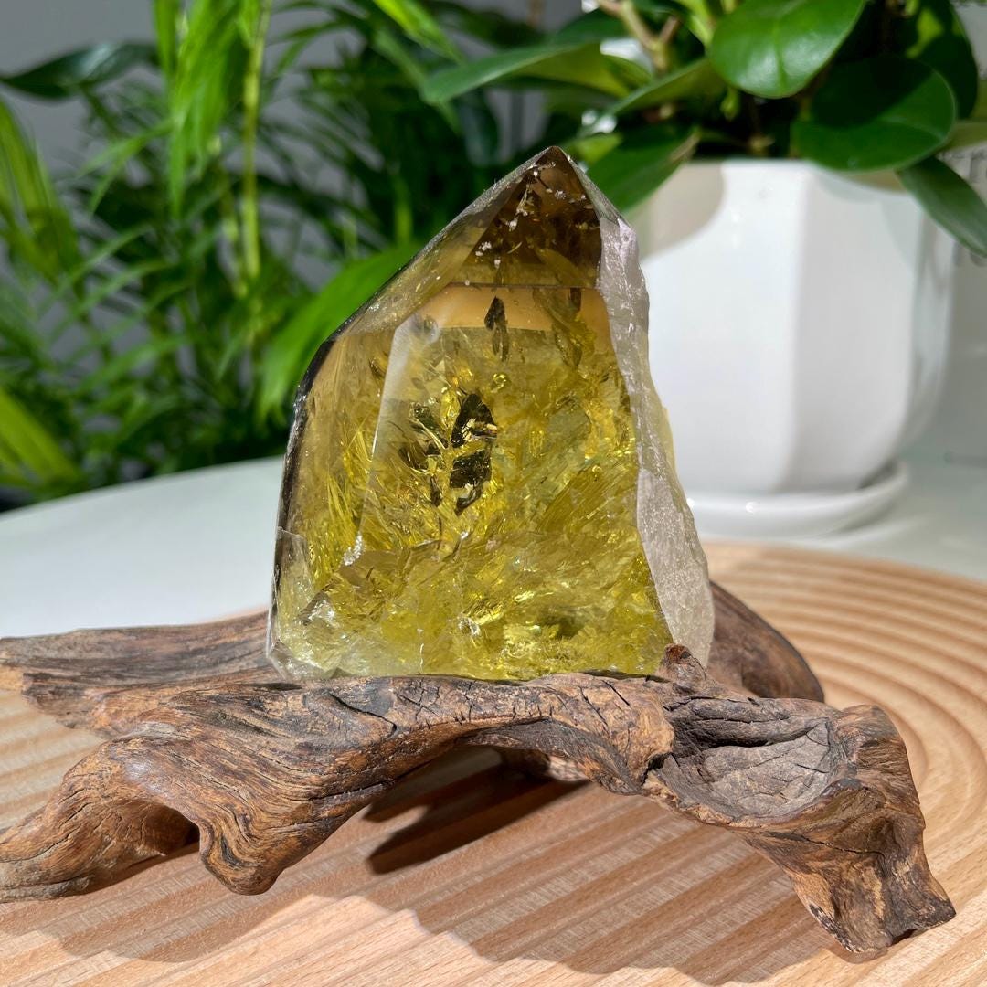 Natural Citrine Tower with Rainbow, Rainbow Citrine Freeform, High Quality Quartz with Rainbow, Citrine Point, Home Decor, Reiki Healing