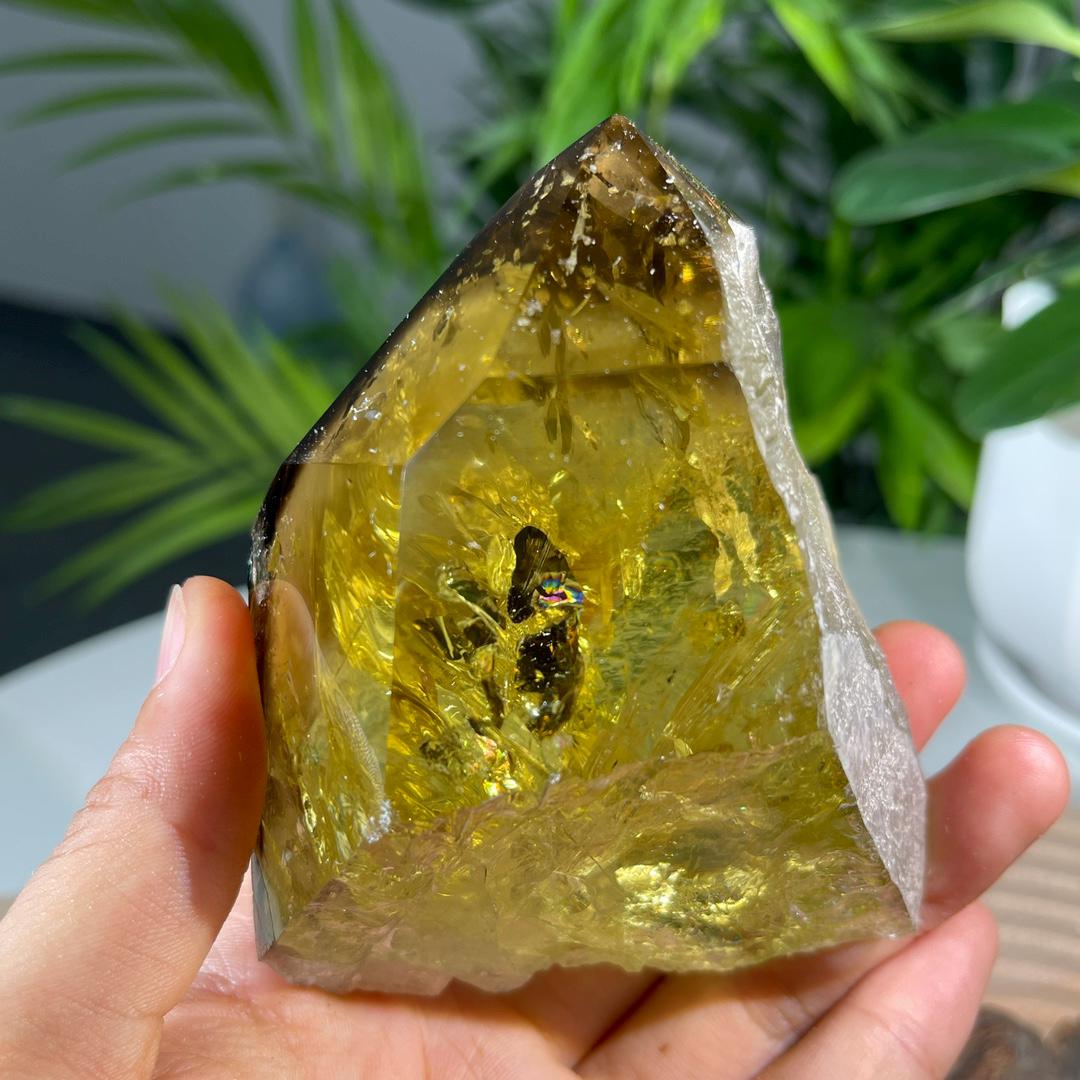 Natural Citrine Tower with Rainbow, Rainbow Citrine Freeform, High Quality Quartz with Rainbow, Citrine Point, Home Decor, Reiki Healing