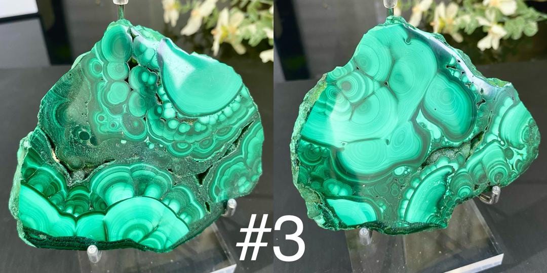 Natural Malachite Slab, Polished Malachite Slices,Crystal Specimen Collection,Crystal Slab,Crystal Slice,Reiki Healing,Home Decor