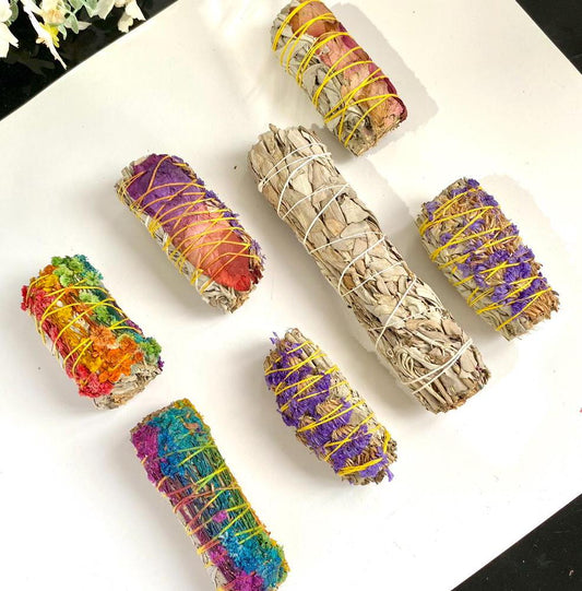 Assorted Sage Smudge Kit | White, Chakra, Lavender, Red, Blue Sage, Palo Santo,Gift for Mom