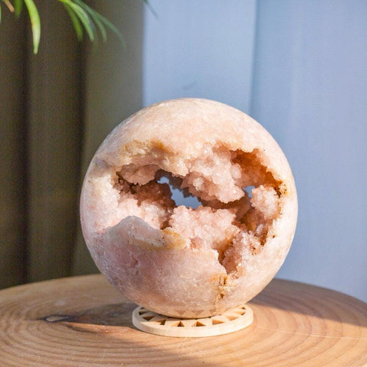 Druzy Pink Amethyst Sphere | Natural Crystal Ball with Sparkling Druzy | Healing Crystal Home Decor,Gift for Mom