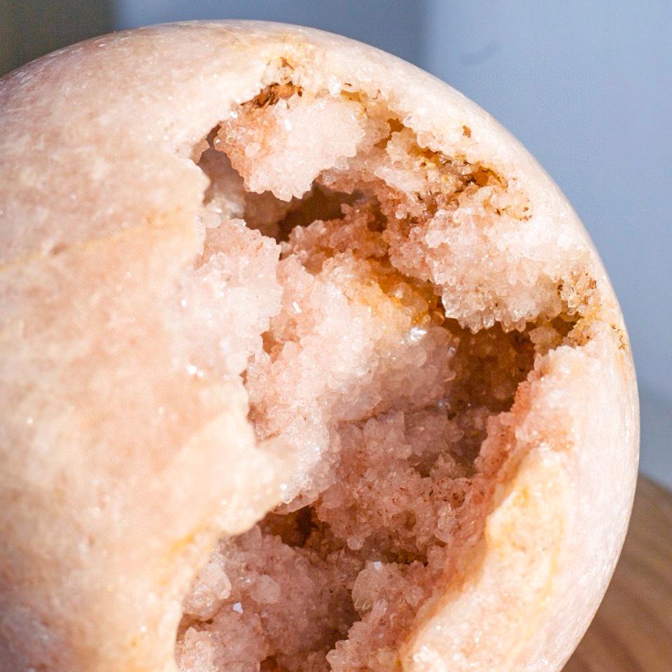 Druzy Pink Amethyst Sphere | Natural Crystal Ball with Sparkling Druzy | Healing Crystal Home Decor,Gift for Mom