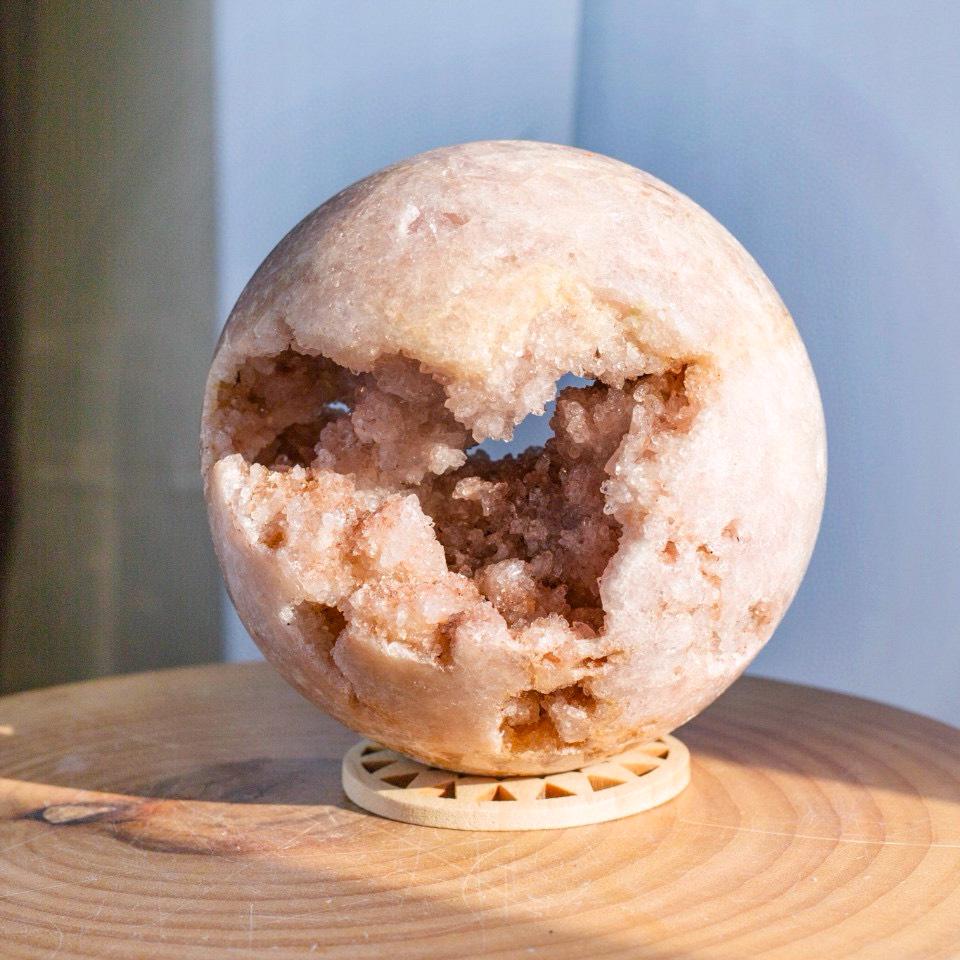Druzy Pink Amethyst Sphere | Natural Crystal Ball with Sparkling Druzy | Healing Crystal Home Decor,Gift for Mom