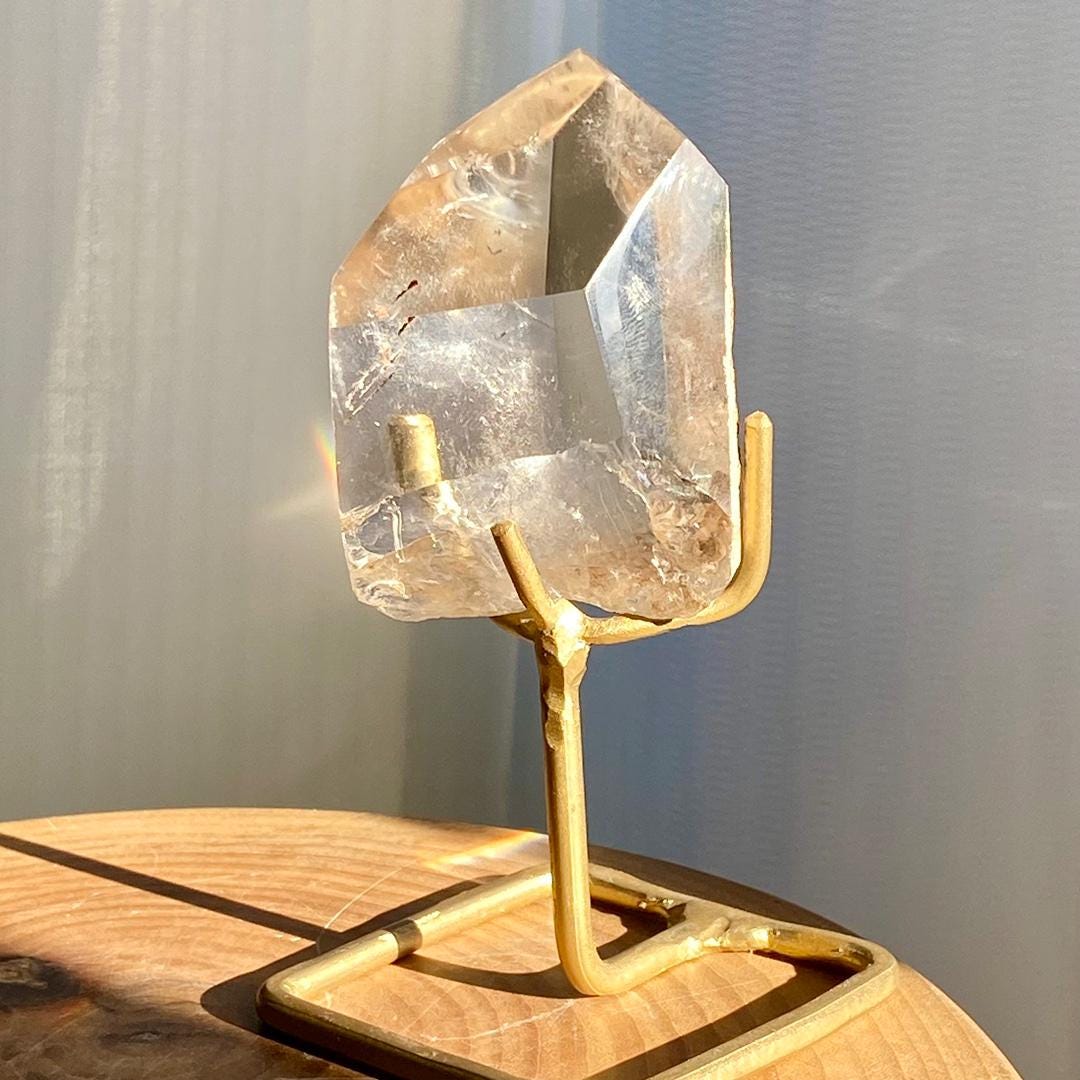 Natural Clear Quartz with Silver Rutilated Tower,Quartz Tower,Clear Quartz with Silver Rutilated Freeform,Pollished Crystal Tower Collection