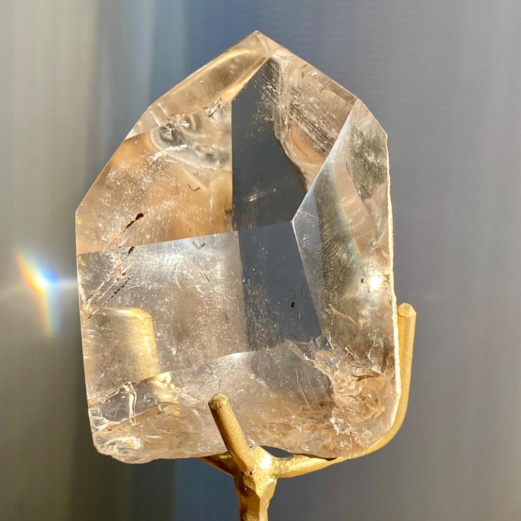 Natural Clear Quartz with Silver Rutilated Tower,Quartz Tower,Clear Quartz with Silver Rutilated Freeform,Pollished Crystal Tower Collection