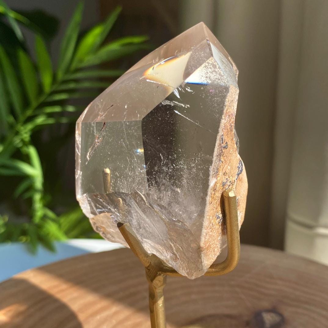 Natural Clear Quartz with Silver Rutilated Freeform,Clear Quartz,Silver Rutilated Quartz,Pollished Crystal Freeform Collection,Home Decor