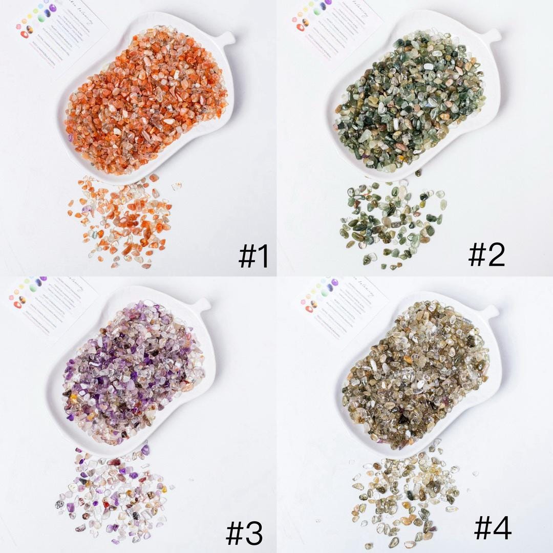 Natural Crystal Chips, Gemstone Assortment (3-8mm), DIY Jewelry Making, Reiki Healing