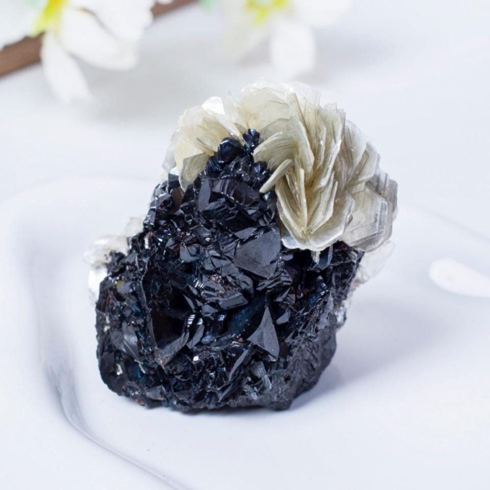 Cassiterite Quartz and Muscovite Mica Specimen, Rare Muscovite Mineral Specimens for Collection, Spirituality Mineral Collection, Home Decor