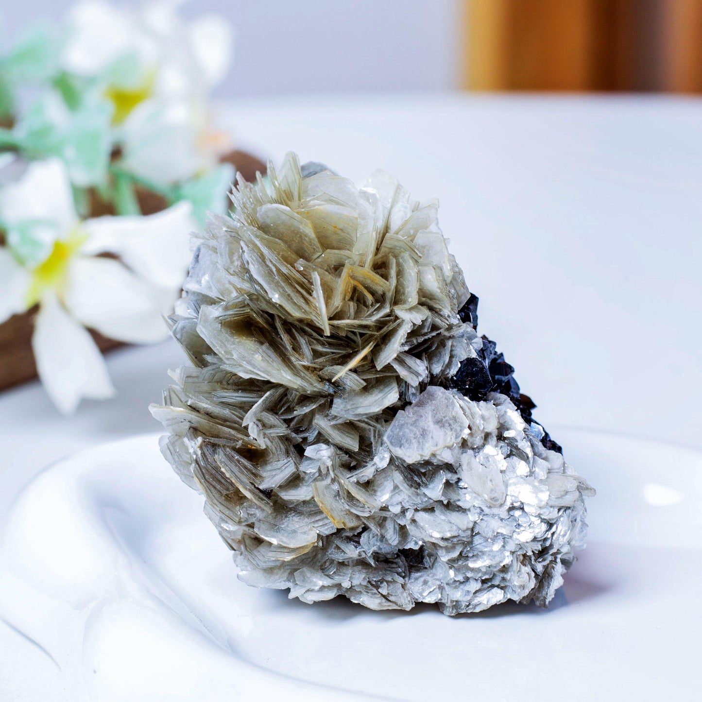 Cassiterite Quartz and Muscovite Mica Specimen, Rare Muscovite Mineral Specimens for Collection, Spirituality Mineral Collection, Home Decor