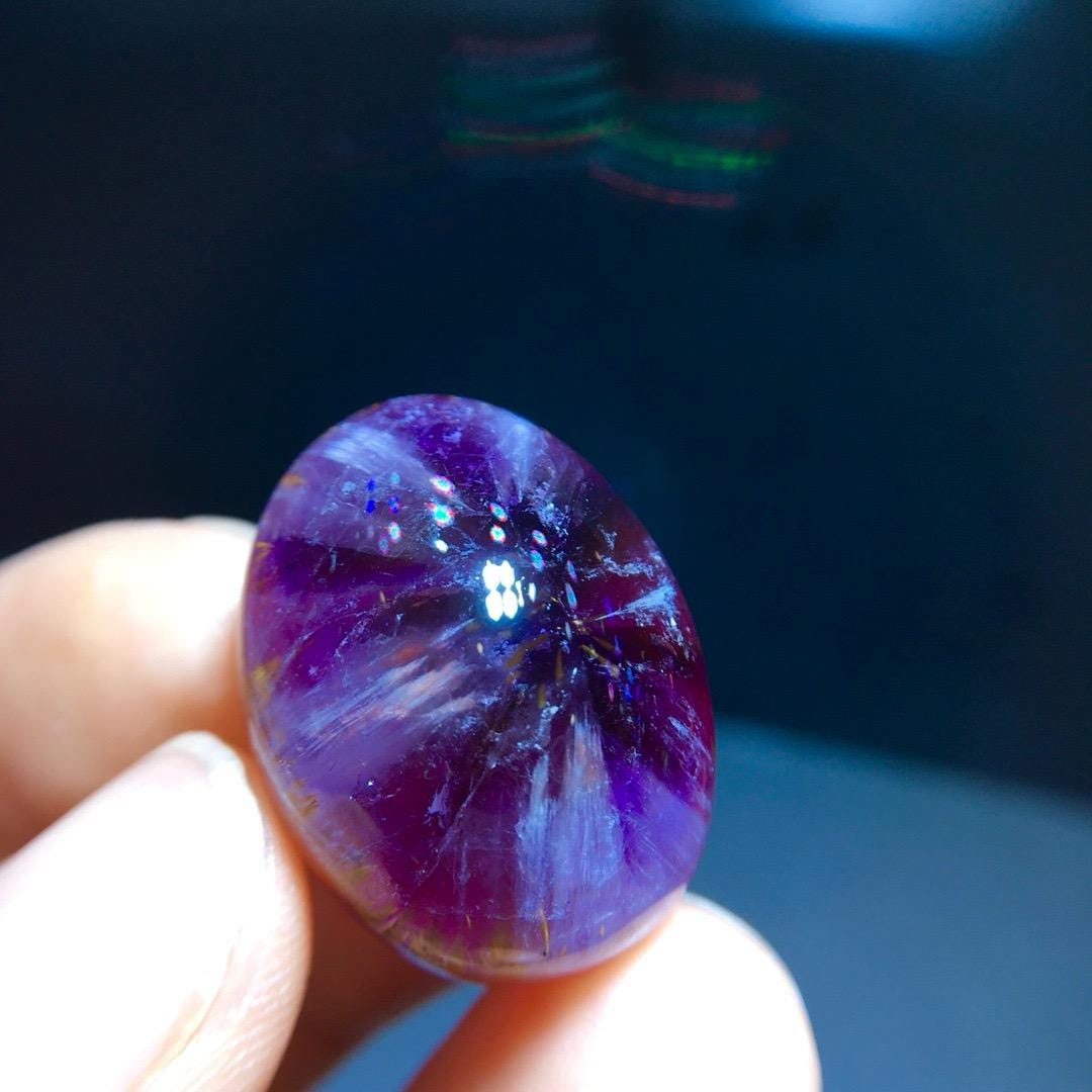 Natural Auralite 23 Pendant,Aurora Titanium Amethyst/Aurora 23 Aurora Titanium Raw Gemstone Cabonchon,Healing Gemstone,Crystal Pendant Gift