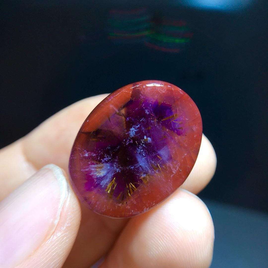Natural Auralite 23 Pendant,Aurora Titanium Amethyst/Aurora 23 Aurora Titanium Raw Gemstone Cabonchon,Healing Gemstone,Crystal Pendant Gift