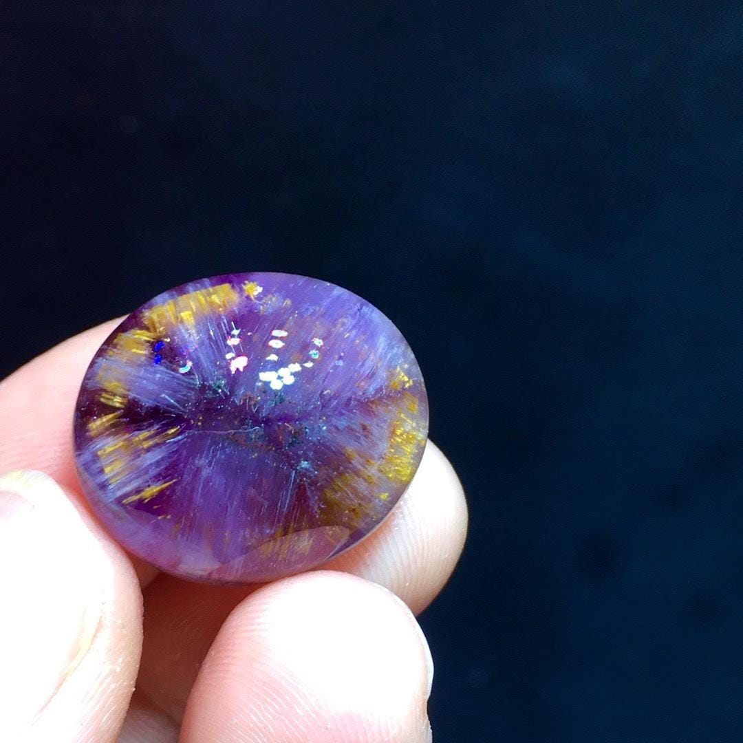 Natural Auralite 23 Pendant,Aurora Titanium Amethyst/Aurora 23 Aurora Titanium Raw Gemstone Cabonchon,Healing Gemstone,Crystal Pendant Gift