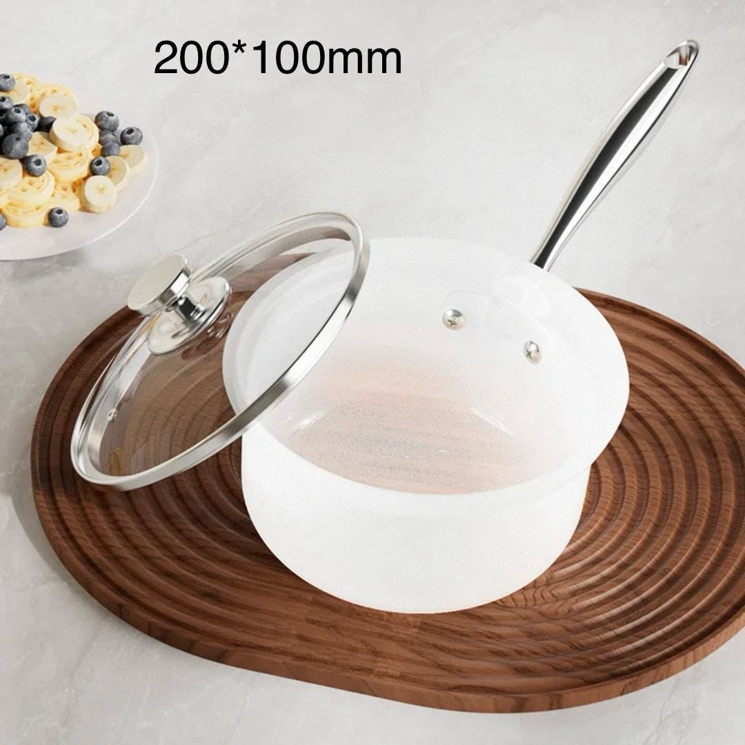 Natrual Crystal Uncoated Covered Saucepan, Non-stick Pan, Fire-resistant Crystal Pan, Quartz Frying Pan, Gift For Her, Christmas Gifts