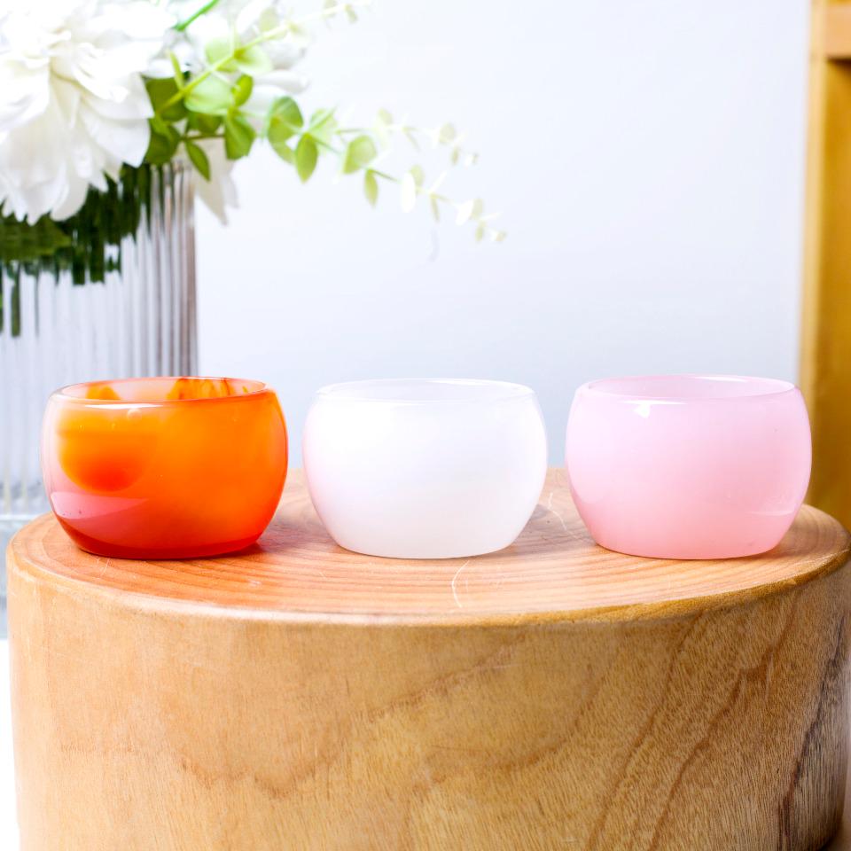 Natural Agate Cup Carvings, Pink Orange White Crystal Tea Cup, Jewelry Bowl Storage Luxury Table Entryway Decor Gift