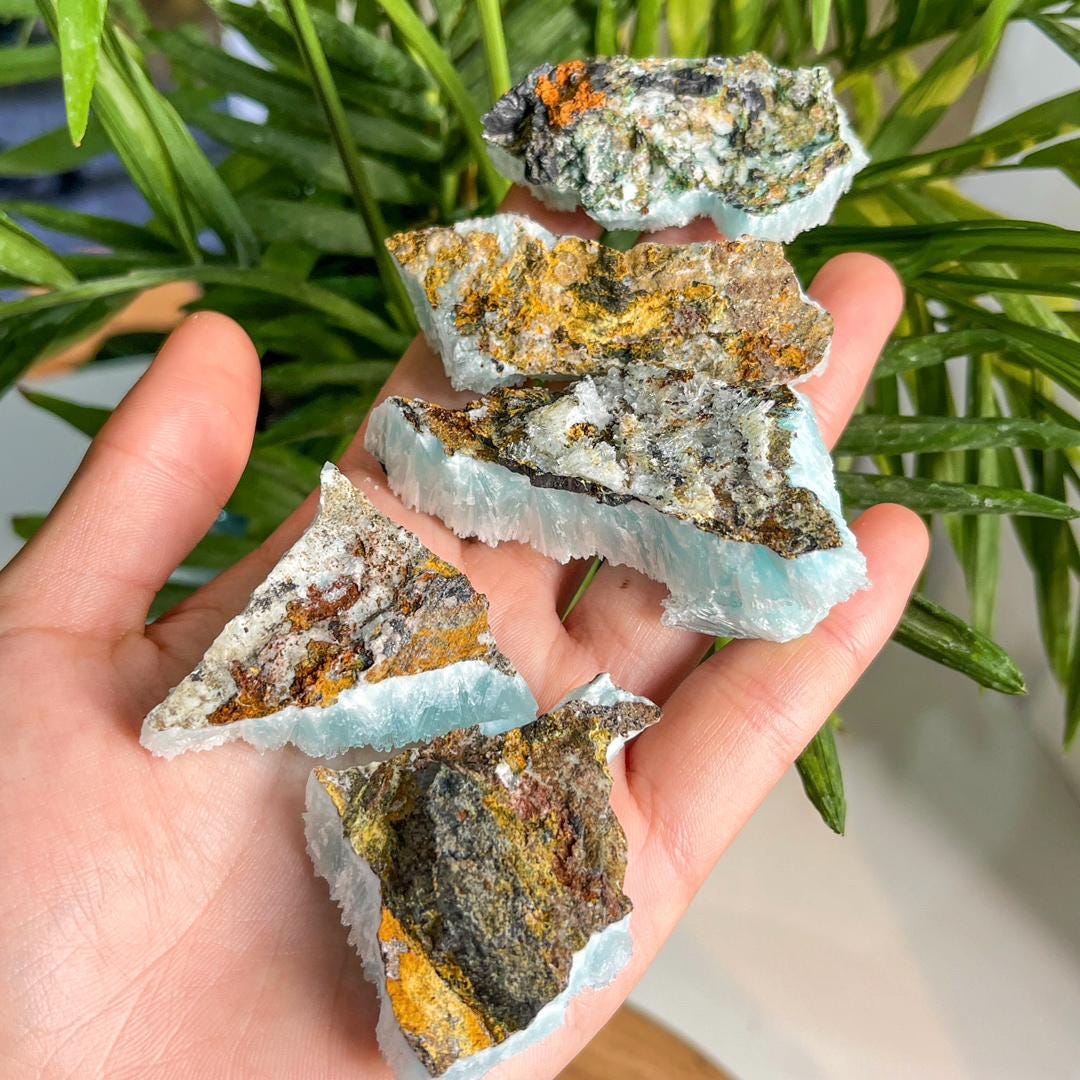 Blue Aragonite Specimen, Rare Healing Crystal Collection
