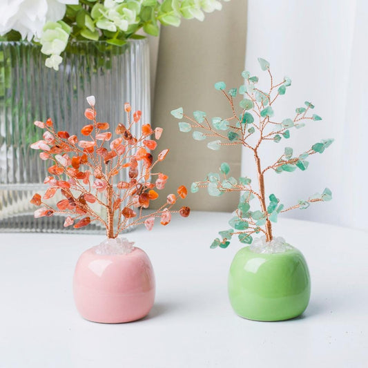 Feng Shui Gemstone Tree, Crystal Chips, Reiki Healing, Home Decor,Gift for Mom