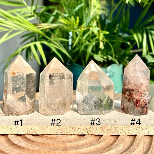 Natural Clear Garden Quartz Freeform,Lodolite Quartz,Garden Quartz Point,Crystal Collection,Healing Energy,Crystal Gift,Polished Quartz