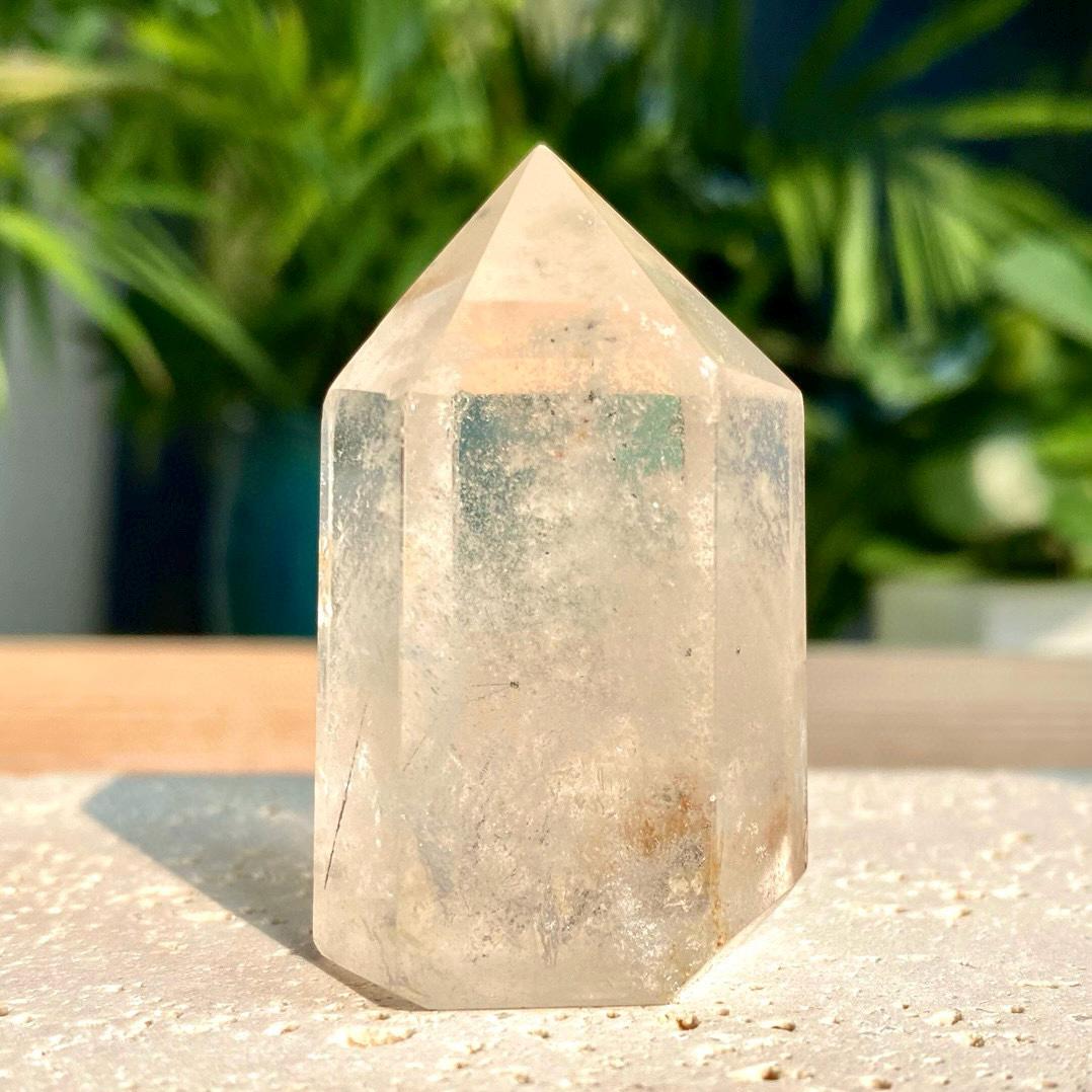 Natural Clear Garden Quartz Freeform,Lodolite Quartz,Garden Quartz Point,Crystal Collection,Healing Energy,Crystal Gift,Polished Quartz