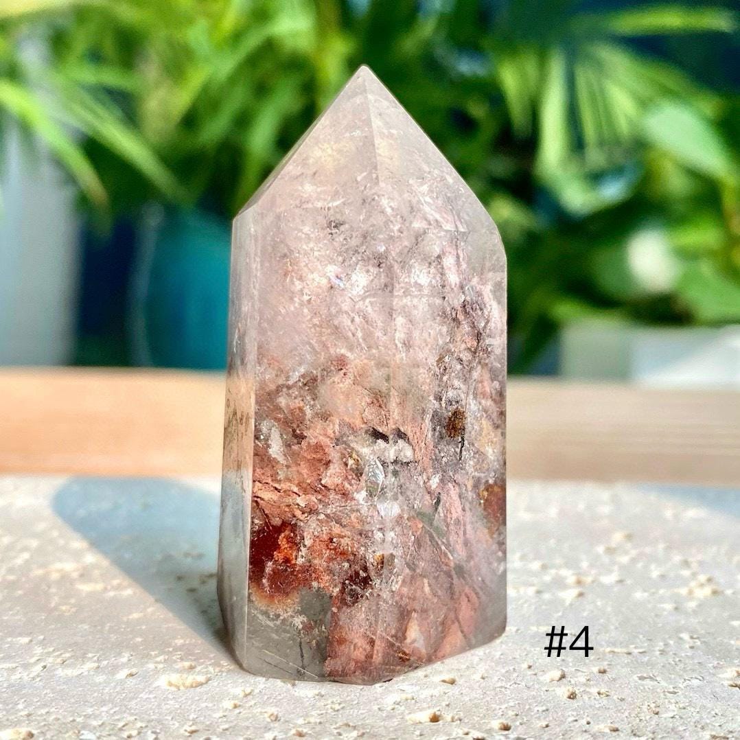 Natural Clear Garden Quartz Freeform,Lodolite Quartz,Garden Quartz Point,Crystal Collection,Healing Energy,Crystal Gift,Polished Quartz