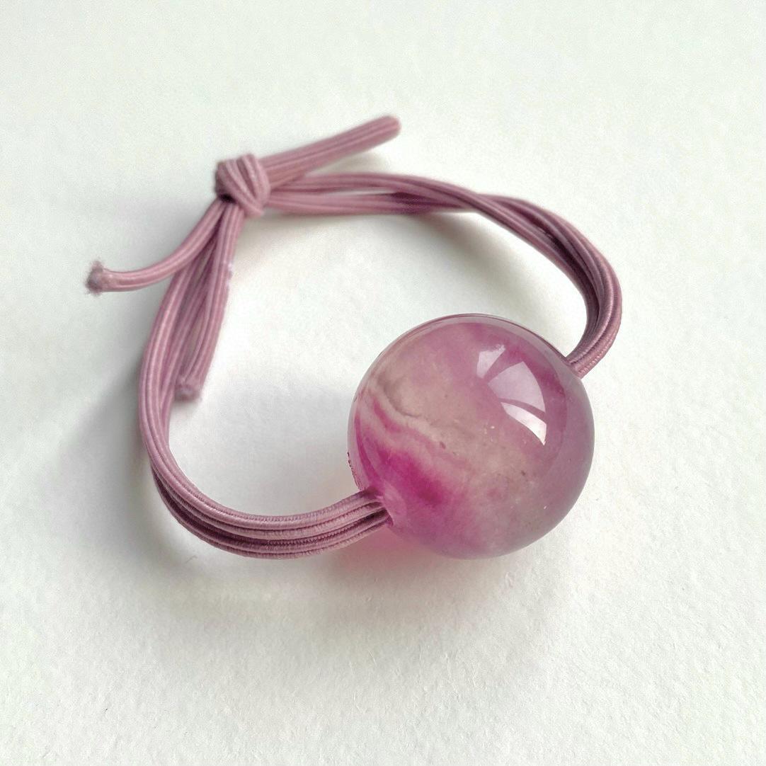Fluorite Bead Hair Tie, Candy Color Ponytail Holder,Gift for Mom