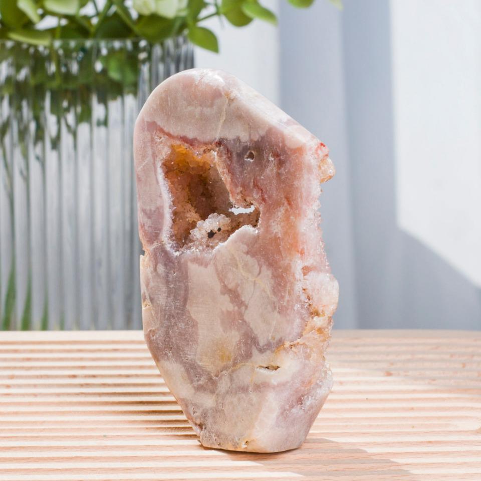 Brazilian Pink Amethyst Druzy Crystal Cut Base | Polished Cluster Home Decor,Gift for Mom