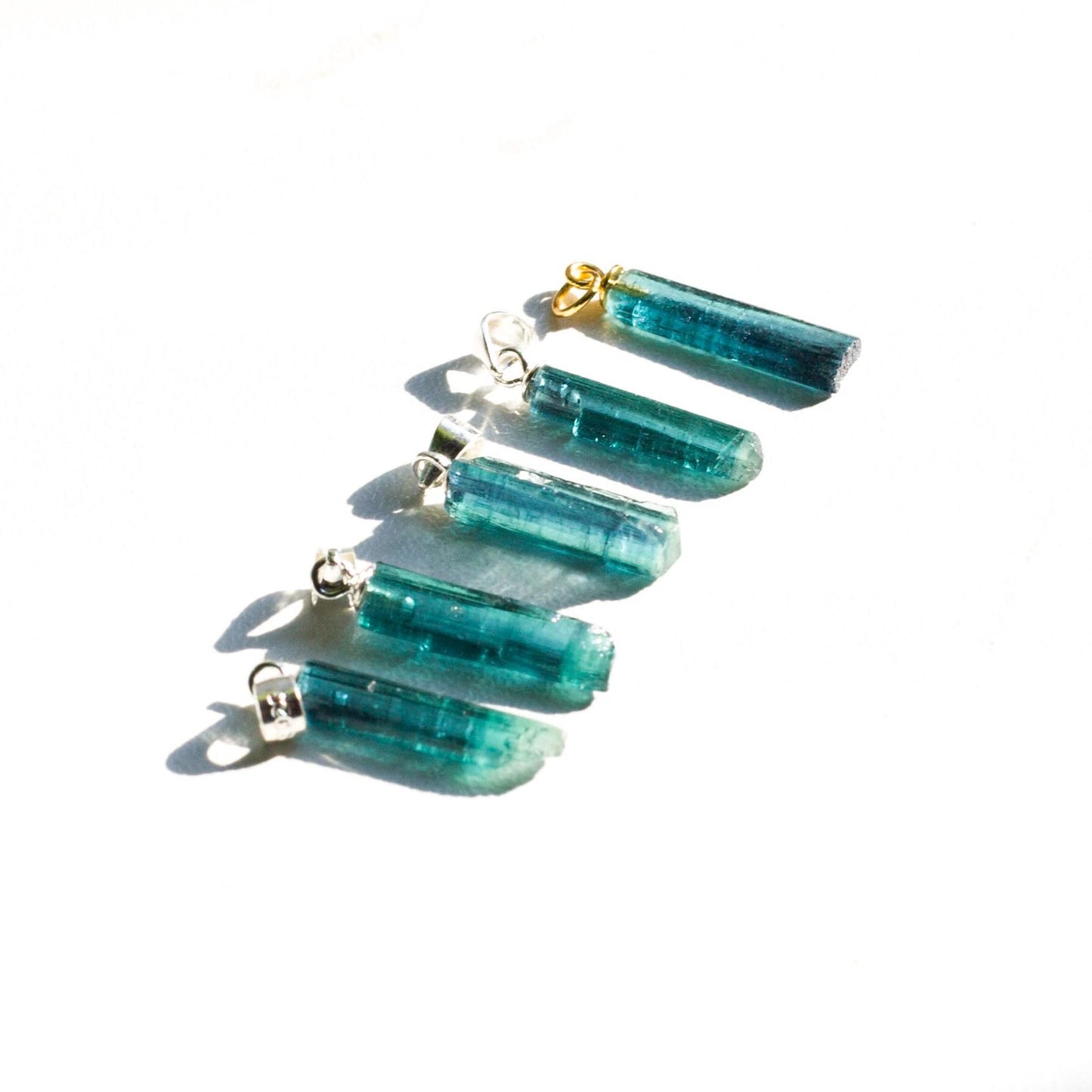 Natural Raw Blue Tourmaline Pendant, S925 Sterling Silver Crystal Necklace, Raw Gemstone Healing Jewelry, Unique Birthday Gift For Her