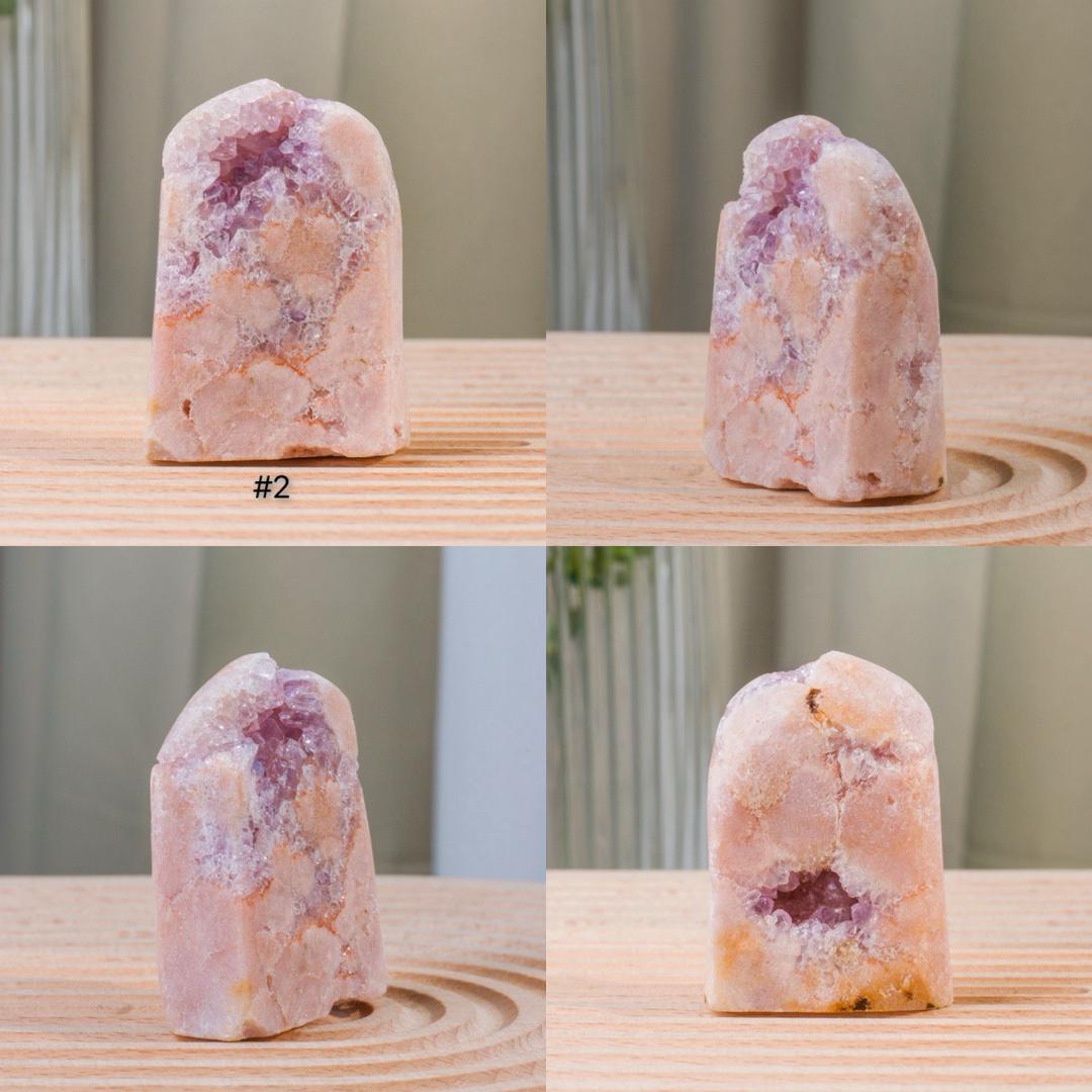 Brazilian Pink Amethyst Druzy Crystal Cut Base | Sparkling Polished Cluster | Luxury Healing Crystal Home Decor Gift,Gift for Mom