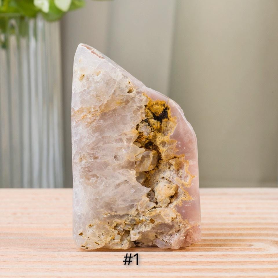 Druzy Polished Pink Amethyst Geode Cut Base, Reiki Healing Stone, Home Decor,Gift for Mom