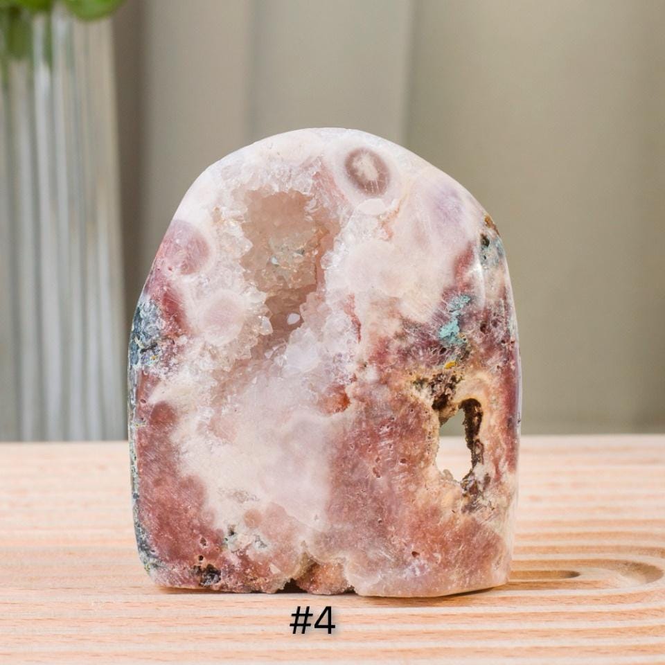 Druzy Polished Pink Amethyst Geode Cut Base, Reiki Healing Stone, Home Decor,Gift for Mom