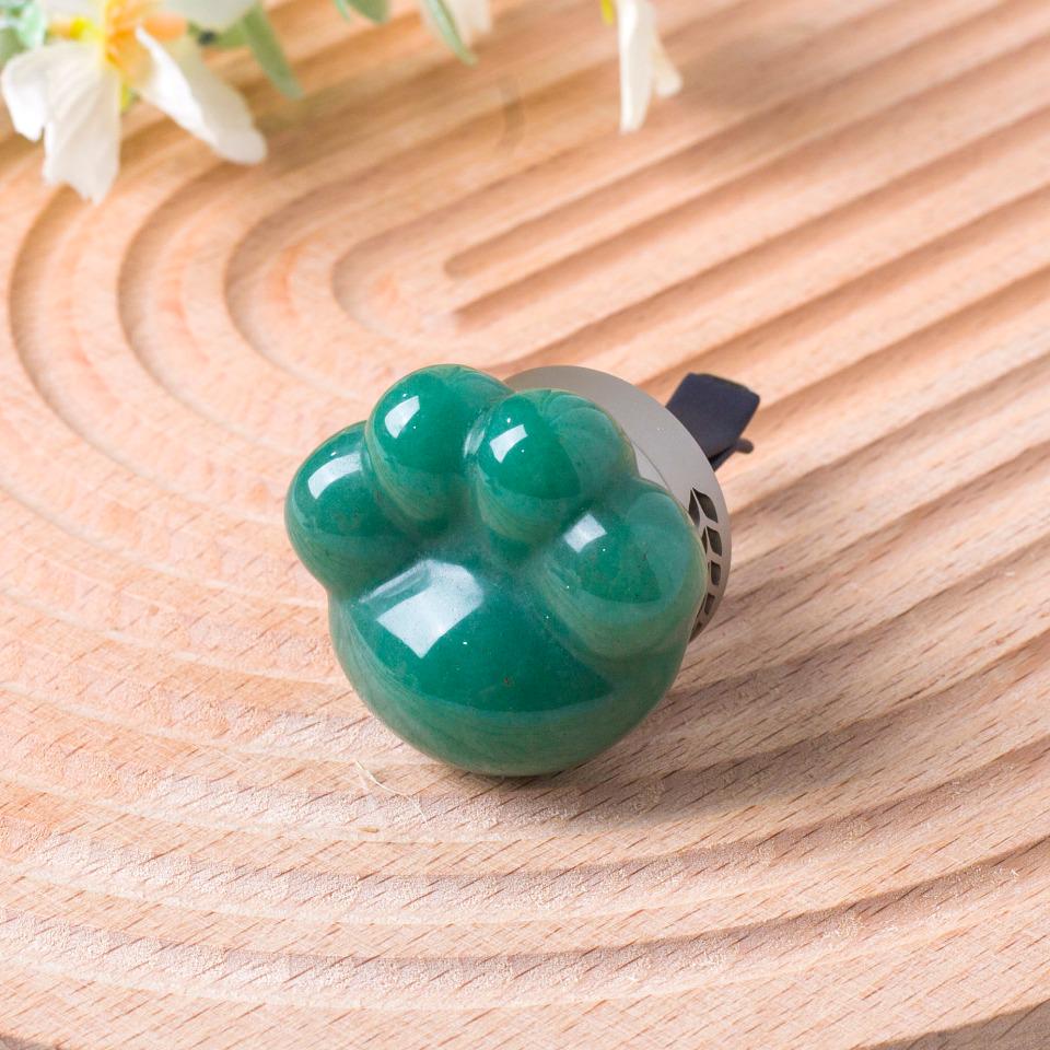 Crystal Paw and Cloud Car Vent Clip Diffuser, Natural Stone Car Air Freshener, Cute Quartz Car Decor, Aromatherapy Car Charm, New Car Gift