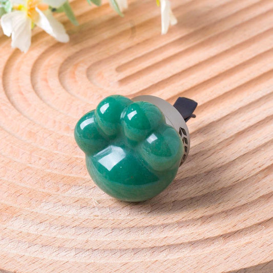 Crystal Paw and Cloud Car Vent Clip Diffuser, Natural Stone Car Air Freshener, Cute Quartz Car Decor, Aromatherapy Car Charm, New Car Gift
